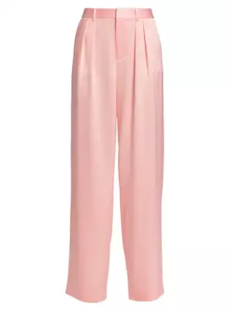 Shop Alice + Olivia Satin Wide-Leg Trousers | Saks Fifth Avenue