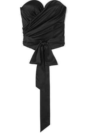 Alexandre Vauthier | Draped stretch silk-satin bustier top | NET-A-PORTER.COM