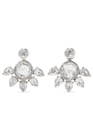 Fred Leighton | Collection 18-karat white gold diamond earrings | NET-A-PORTER.COM