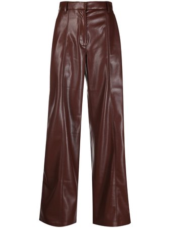 Brown Nanushka Cleo wide-leg trousers - Farfetch