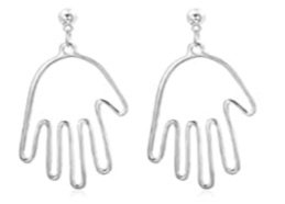 hand earrings silver