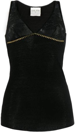 lace panel tank top