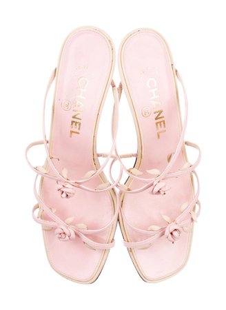 Chanel Pink Rose Sandals Heels shoes