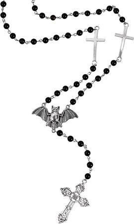 Amazon.com: Sacina Gothic Goth Bat Cross Necklace, Long Bead Bat Cross Necklace, Halloween Christmas New Year Jewelry Gift for Women : Clothing, Shoes & Jewelry