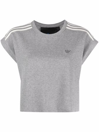 Adidas striped-edge Cotton T-Shirt - Farfetch