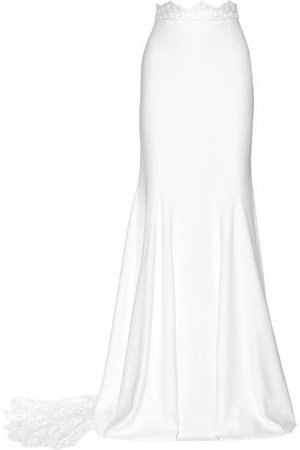 Rime Arodaky - Pennington Lace-paneled Crepe Maxi Skirt - White