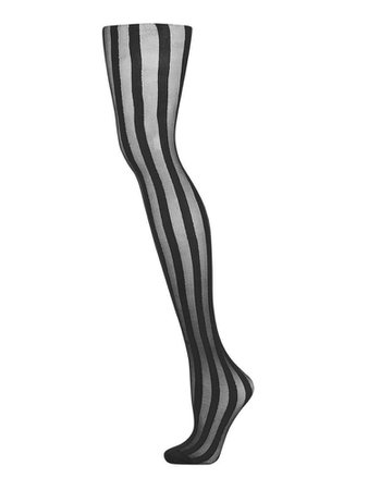 Black vertical striped tights