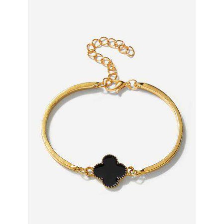 Fashiontage - Black Clover Detail Bracelet - 921457623101