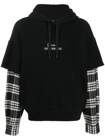 Dolce & Gabbana layered-effect hoodie black G9TE7ZFU77G - Farfetch