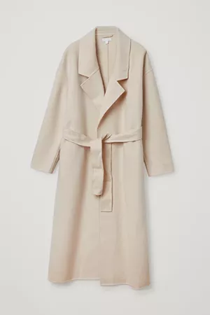 WOOL MIX RELAXED BELTED COAT - Off-white - Coats - COS WW