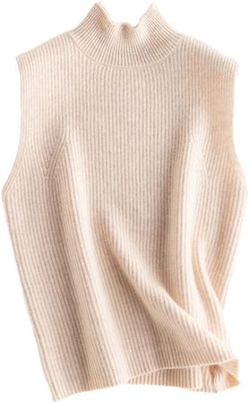 SaoBiiu Womens 100% Cashmere Knitted Tank Tops Women Spring Waistcoats Pullover Sweater Jacket Sleeveless Sweater Vest at Amazon Women’s Clothing store