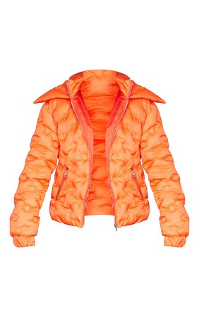 PLT Orange Quilted Padded Puffer Jacket