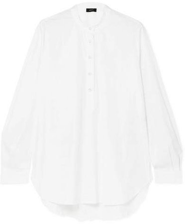 Luke Cotton-blend Poplin Shirt - White