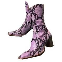 purple snakeskin ankleboots