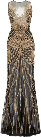 Zuhair Murad Deco Embroidered Tulle Gown