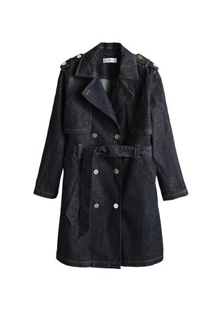 MANGO Double breasted denim trench