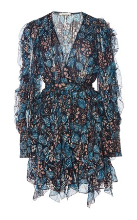Natalia Floral-Print Silk and Lurex-Blend Mini Dress by Ulla Johnson | Moda Operandi