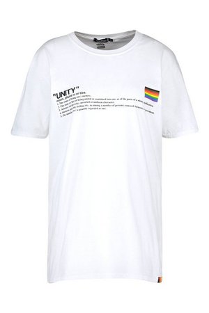 Pride T-Shirt With Unity Definition Print | Boohoo
