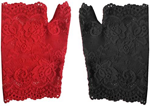 Amazon.com: Harley Quinn Red Black PU Heart Collar +Lace Fingerless Gloves Suicide Squad Gothic Domination Sub : Clothing, Shoes & Jewelry