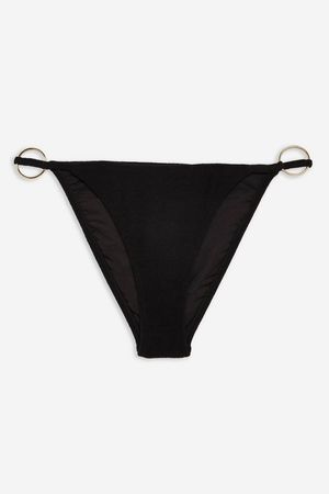 Black Velour Tanga Bikini Bottoms | Topshop