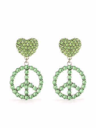 Moschino Peace sign-pendant clip-on Earrings - Farfetch