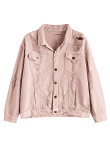 pink ripped denim jacket - Google Search