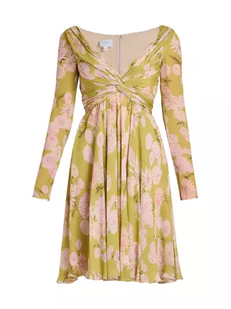 Shop Giambattista Valli Floral Silk Twist-Front Dress | Saks Fifth Avenue