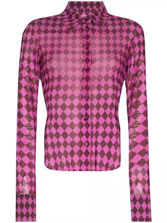 Maximilian Davis argyle-print Buttoned Shirt - Farfetch