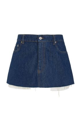 Raw-Edge Denim Mini Skirt By Miu Miu | Moda Operandi