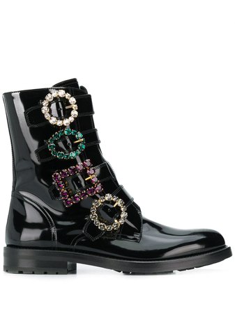 Dolce & Gabbana Brooch Buckle Boots | Farfetch.com