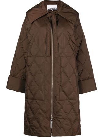 GANNI Recycled Polyester Quilted Coat - Farfetch