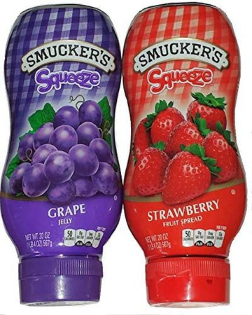 Amazon.com : Smucker's Squeeze Grape Jelly & Strawberry Fruit Spread, 20 oz bottles : Grocery & Gourmet Food