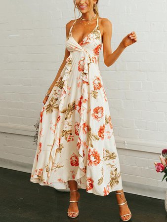 Bohemia Floral Backless Maxi Dress – chicbohodress