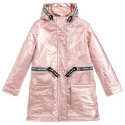 LITTLE MARC JACOBS - Metallic Pink Hooded Raincoat | Childrensalon