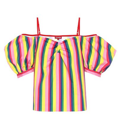 Ruby striped stretch cotton top