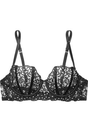 Coco de Mer | + Playboy Tease Me embroidered stretch-tulle underwired balconette bra | NET-A-PORTER.COM