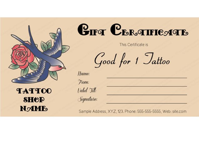 tattoo certificates