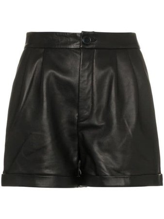 FRAME pleated leather shorts