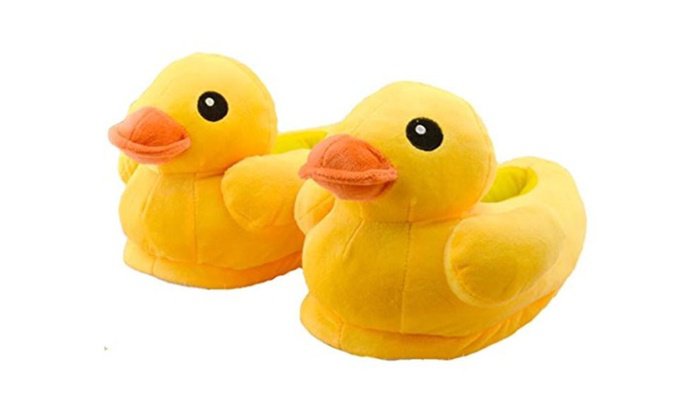 Cute Rubber Duck Winter Warm Slippers Plush Slippers for Women (4-8) | Groupon