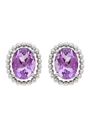 Belk & Co. Purple Amethyst Earrings in Sterling Silver