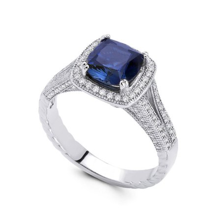 Apollo Cushion Blue Sapphire Ring | Friedman's Jewelers