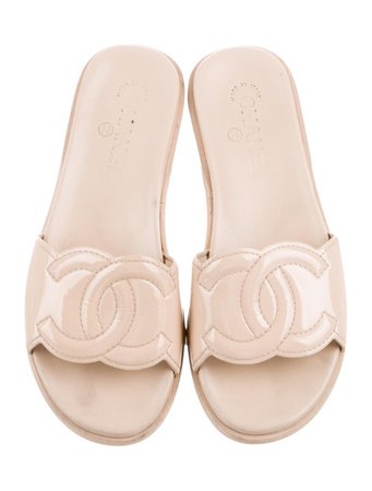 Chanel CC Leather Slide Sandals - Shoes - CHA455359 | The RealReal