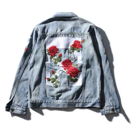 denim jacket with flowers