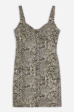 Snake Print Denim Bodycon Dress | Topshop