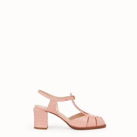 Pink leather sandals - SANDALS | Fendi