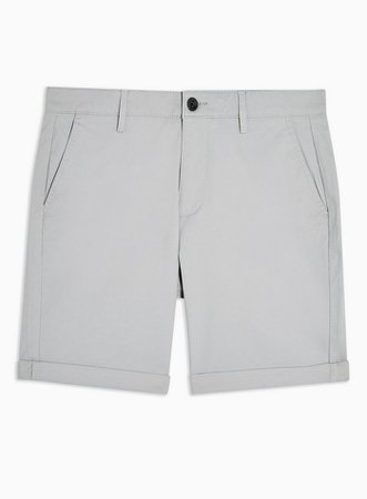 Light Grey Chino Skinny Shorts | Topman