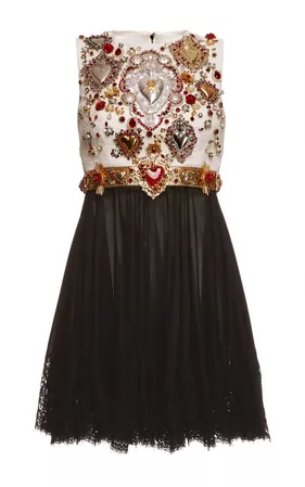 DOLCE&GABBANA : SS2015 Sacred Heart Embellished Sleeveless Combo Dress | Sumally