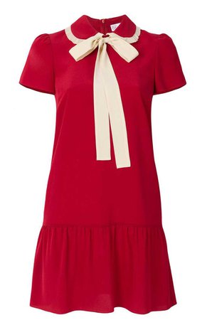 Red Valentino Pussy Bow Mini Dress in Red