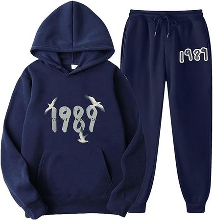 1989 Concert Hoodies +Sweatpants Set for Unisex Novelty Trendy Two-Piece Pullover Hooded Sweatshirt at Amazon Women’s Clothing store
