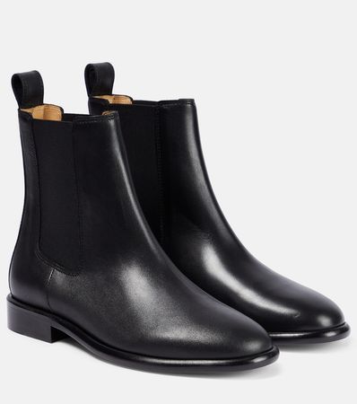 Galina Leather Chelsea Boots in Black - Isabel Marant | Mytheresa